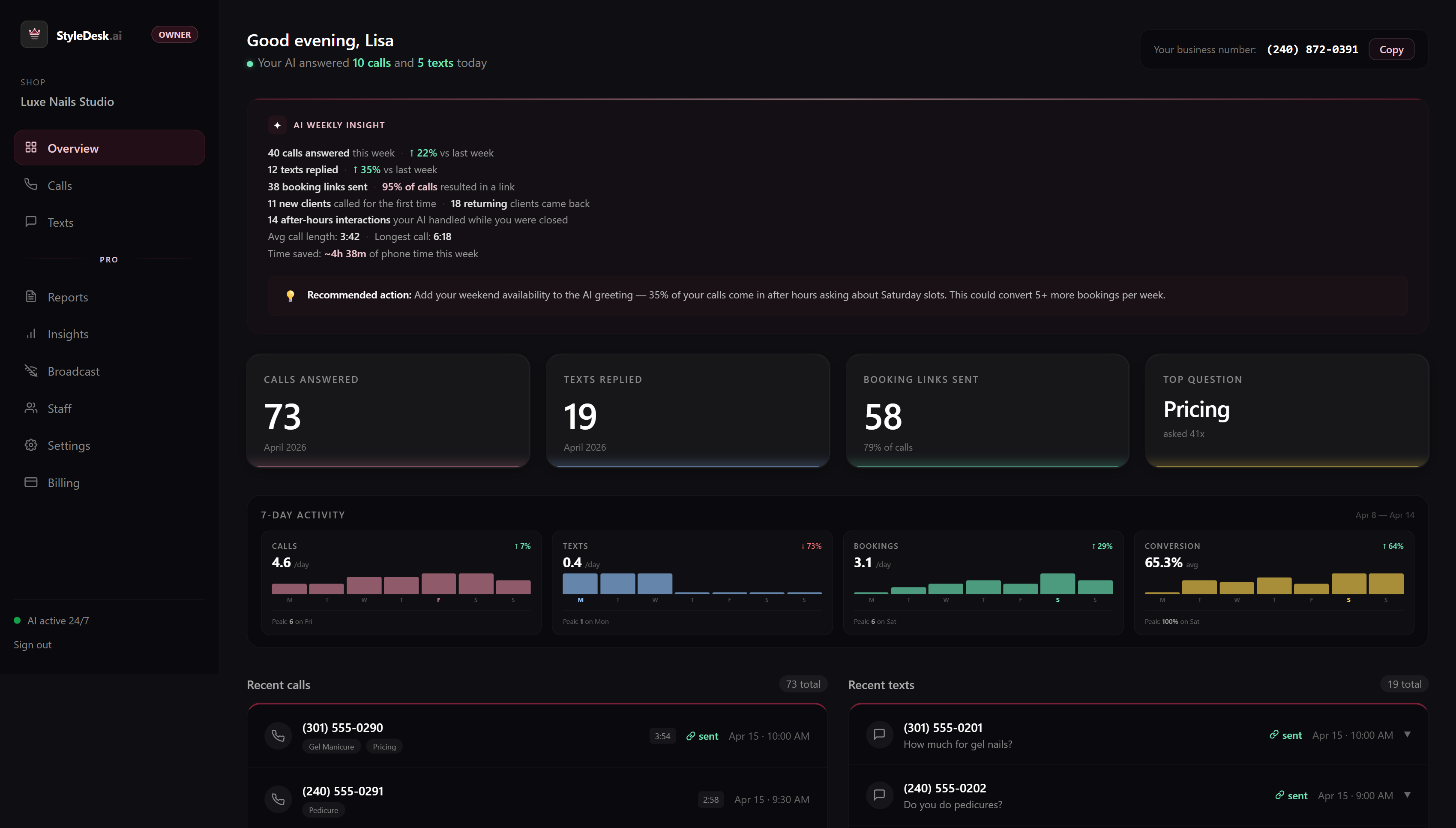Pro Dashboard